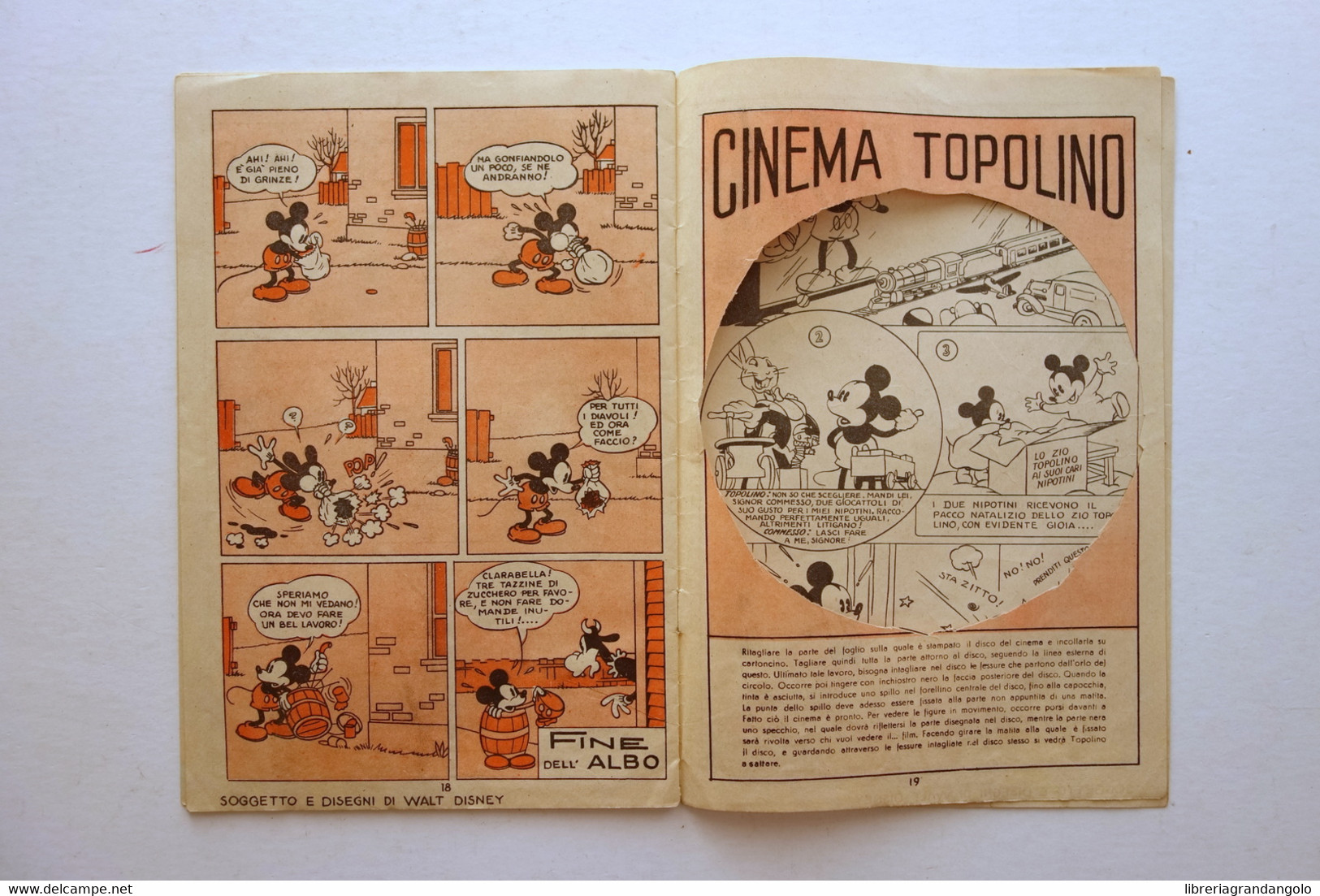 Nel Regno di Topolino Topolino Sciatore Walt Disney Mondadori Albo N. 50 1937