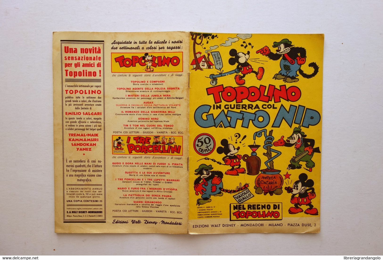 Nel Regno Di Topolino Topolino In Guerra Con Nip Walt Disney Albo N.17 1936 - Sonstige & Ohne Zuordnung