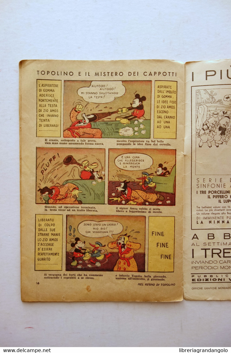 Topolino E Il Mistero Dei Cappotti Walt Disney Mondadori Albo N. 4 1935 - Andere & Zonder Classificatie