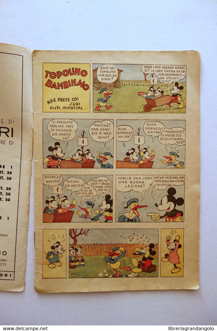 Topolino Bambinaio E I Suoi Vispi Nipotini Walt Disney Mondadori Albo N. 6 1935 - Sonstige & Ohne Zuordnung