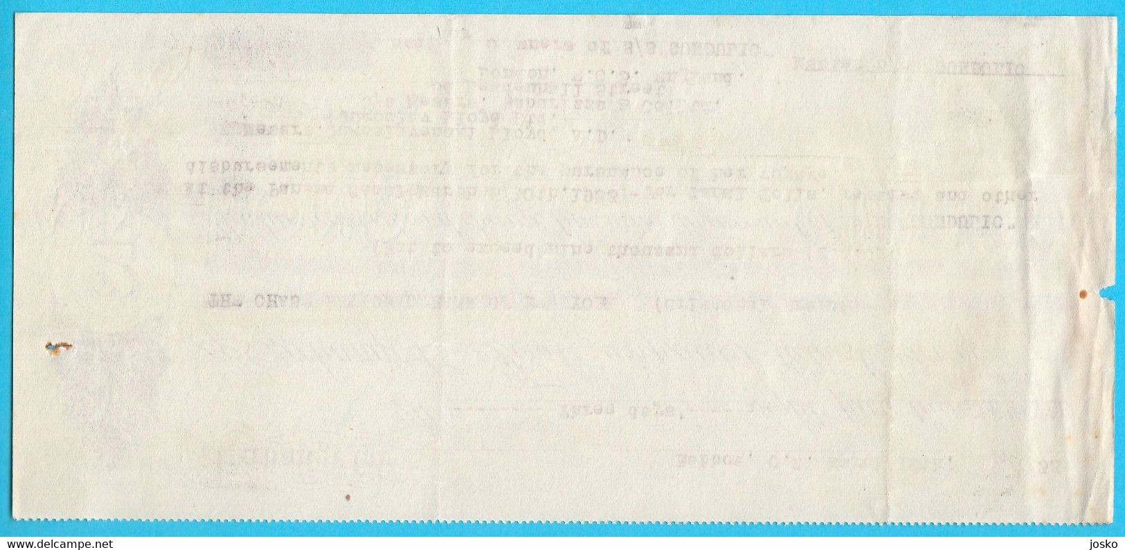 NATIONAL BANK OF NEW YORK Old Bill Of Exchange BALBOA (1933) * Ship GUNDULIC At PANAMA CANAL * Yugoslav Lloyd * Check RR - Panama