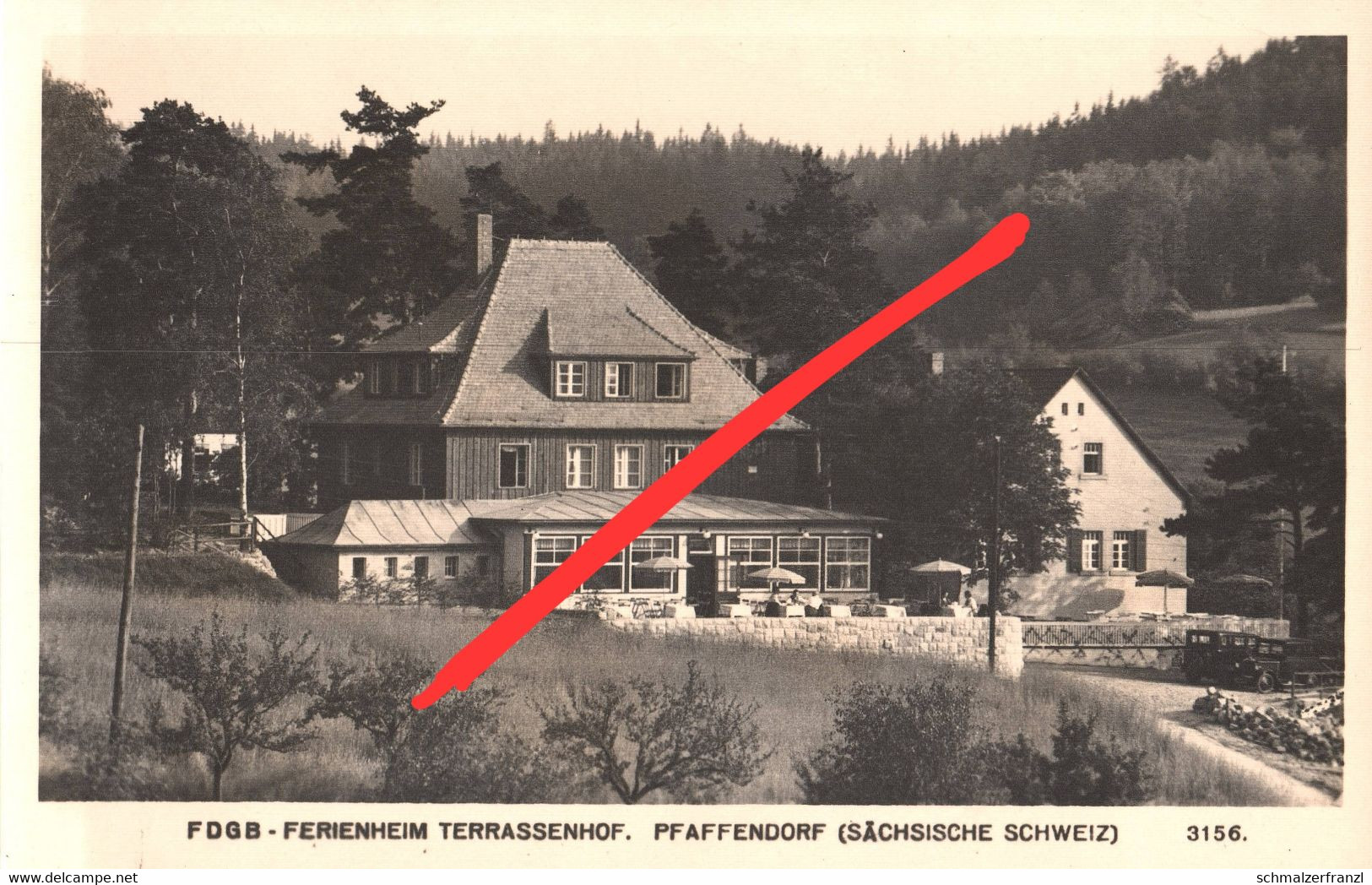 AK Pfaffendorf Fremdenheim Terassenhof A Pfaffenstein Königstein Gohrisch Cunnersdorf Krippen Sächsische Schweiz DDR - Kleinhennersdorf