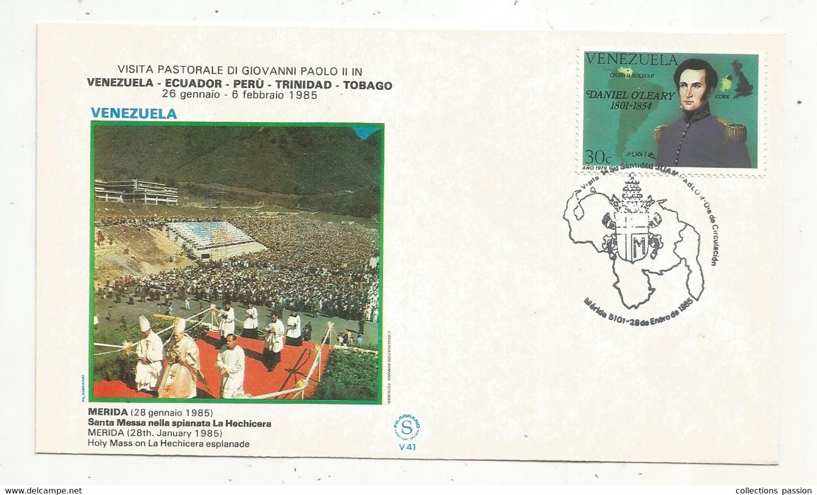 FDC , Premier Jour, VENEZUELA, MERIDA , 1985, Visita Pastorale Di Giovanni Paolo II - Venezuela