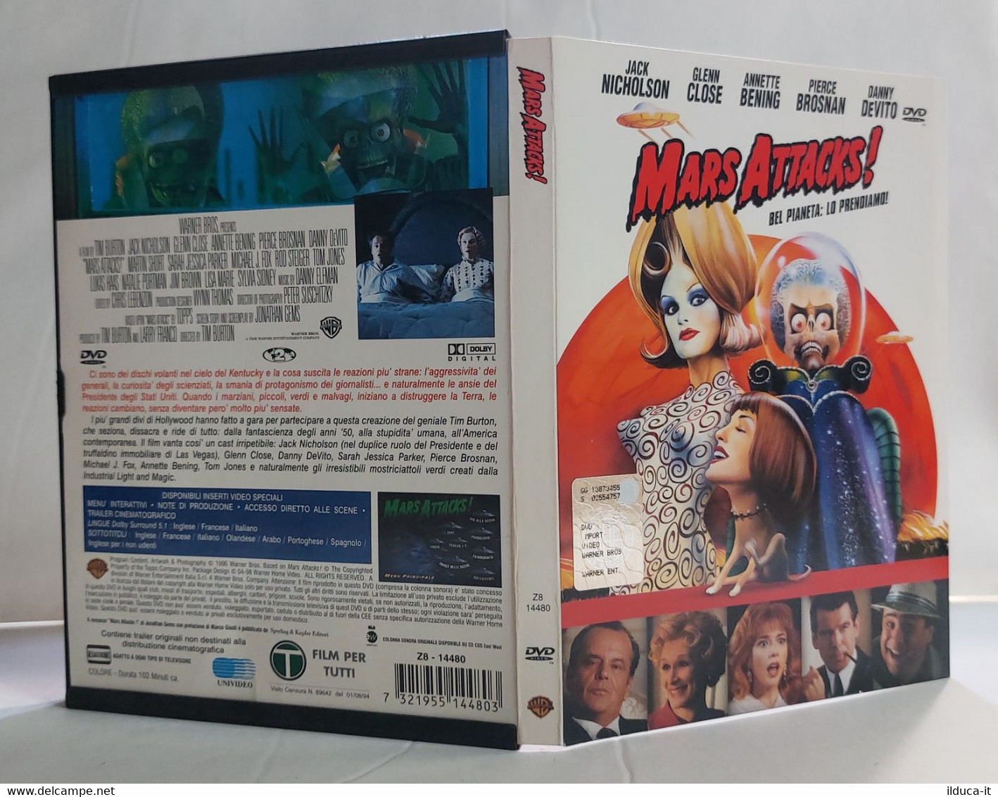 I107076 DVD Snapper Case - MARS ATTACKS! (1996) - Jack Nicholson - Ciencia Ficción Y Fantasía