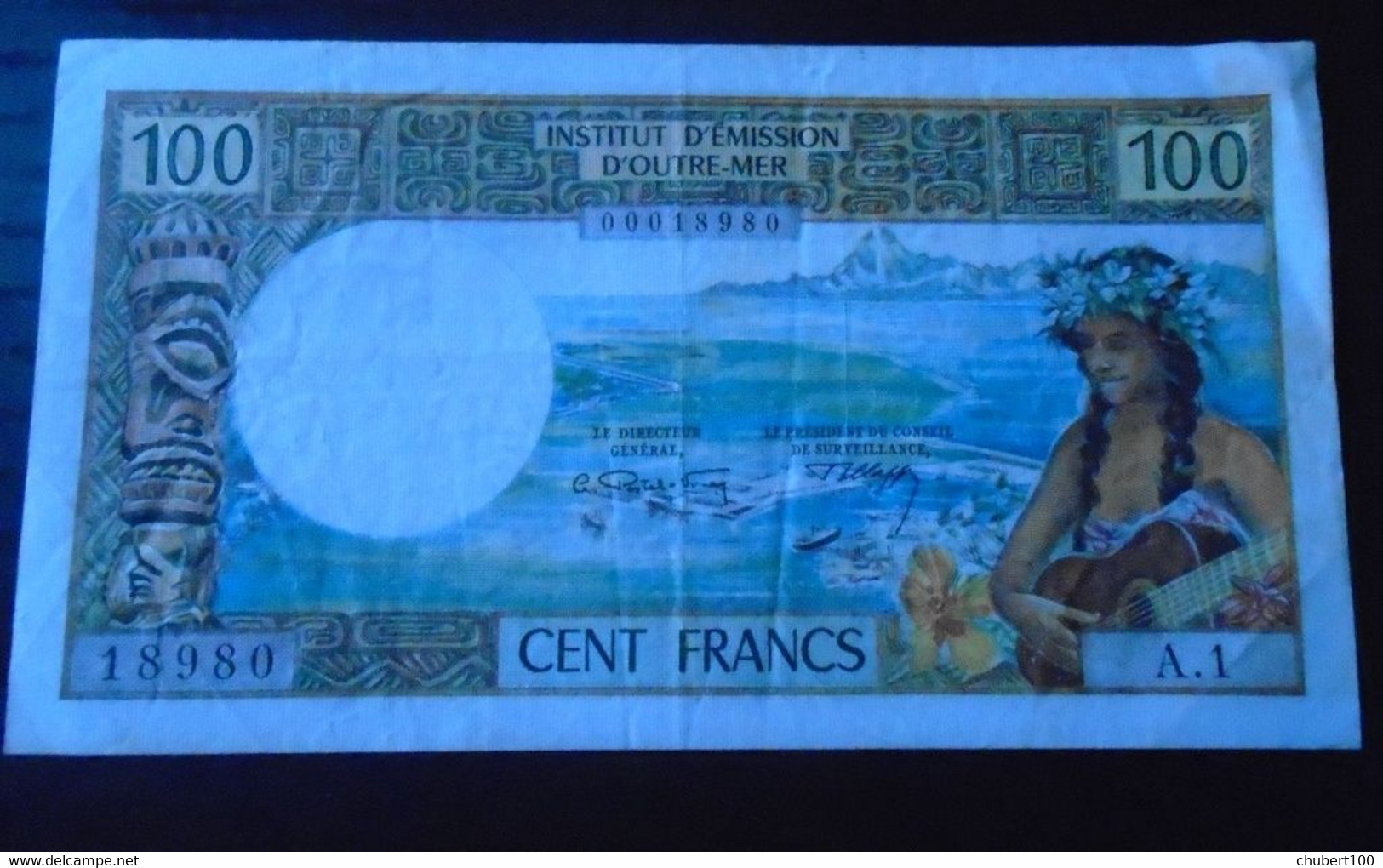 NEW CALEDONIA, P 59 ,  100 Francs ,  ND 1969 ,  VF/EF, First Prefix A1 - Nouméa (Nieuw-Caledonië 1873-1985)