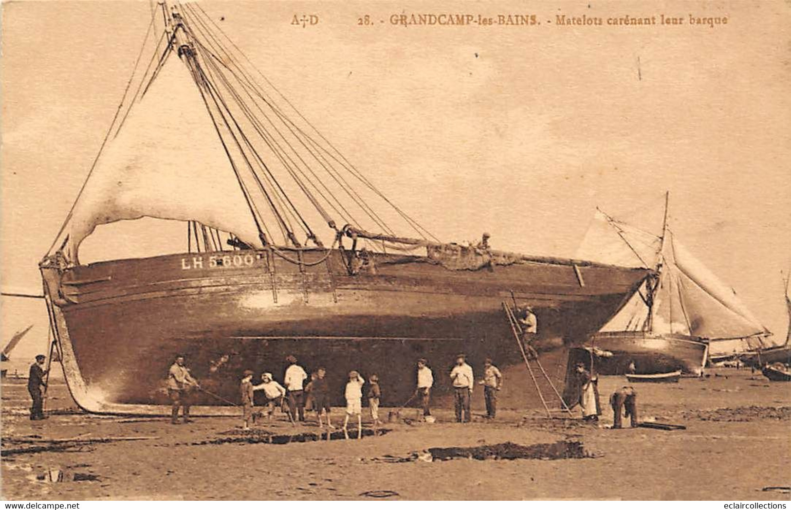 Grancamp Les Bains        14          Matelots Carenant Leurs Barques     (voir Scan) - Autres & Non Classés