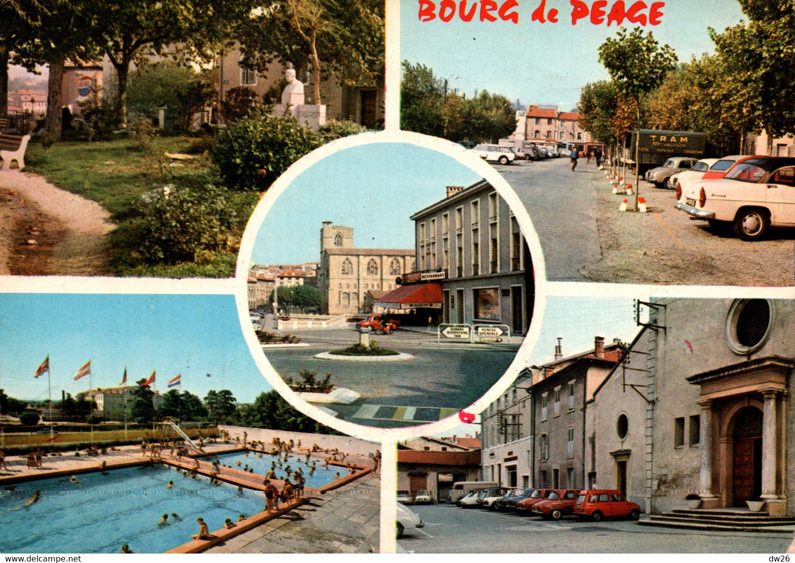 Bourg-de-Péage (Drôme) Multivues, Piscine, Place D'Agier, Eglise - Edition J. Cellard - Carte N° 33139 - Bourg-de-Péage