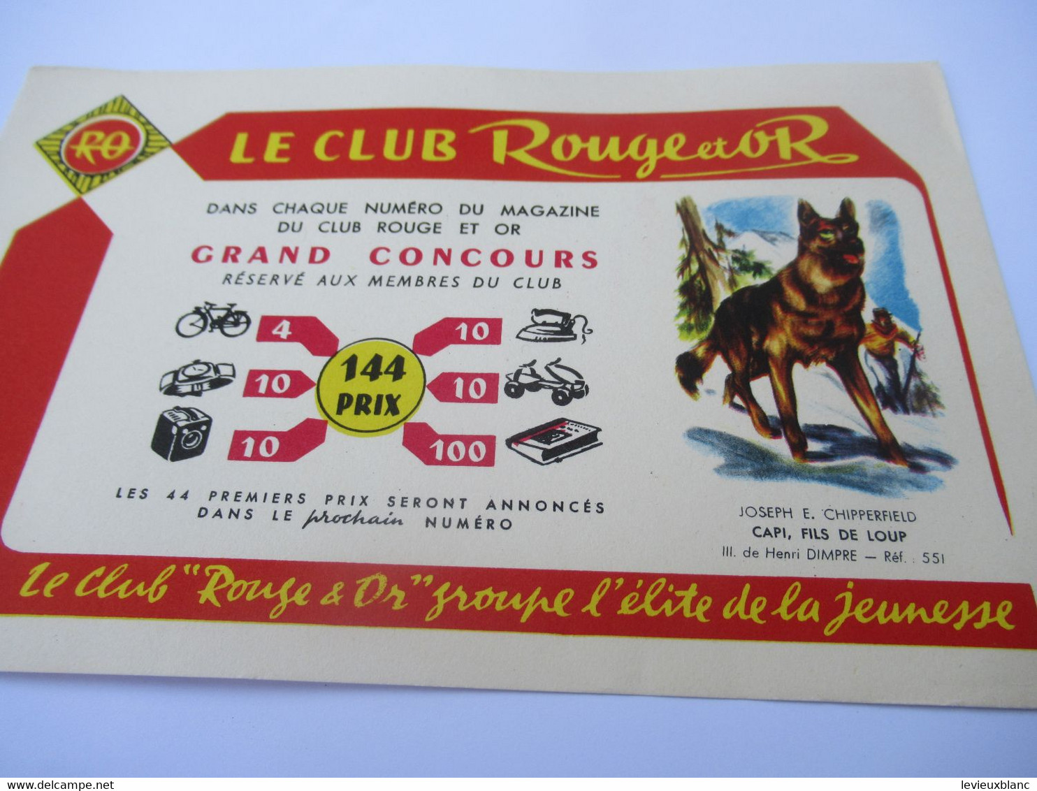 Buvard Publicitaire/Papeterie/Club Rouge & Or/Grand Concours/Capi/ Vers  1950-1960       BUV638 - Papeterie