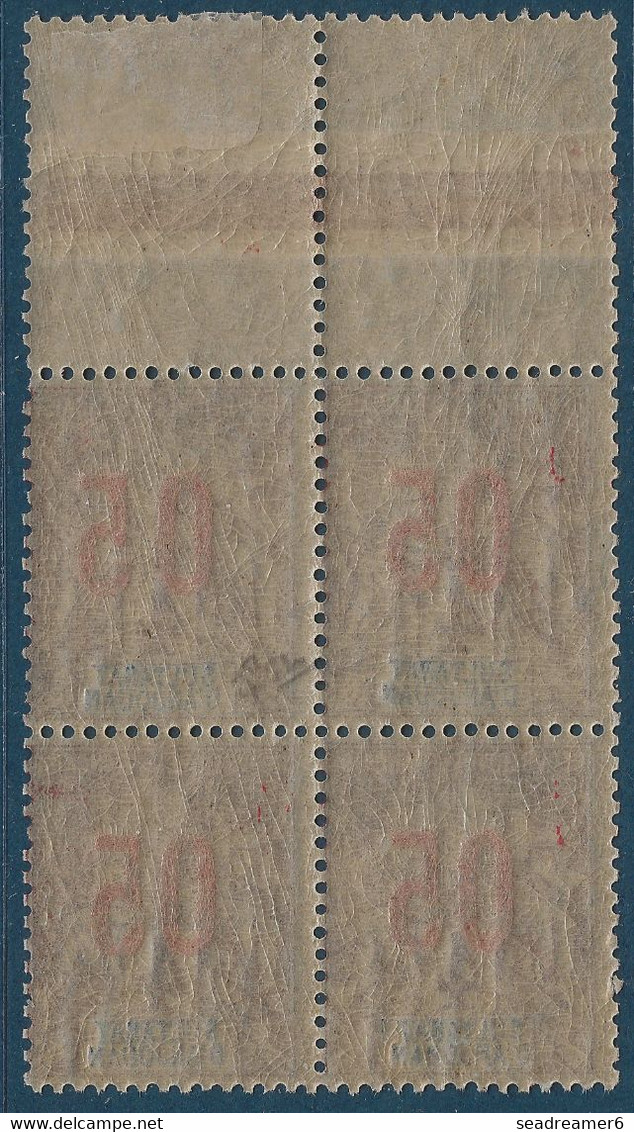 France Colonies Type Groupe Anjouan Bloc De 4 BDfeuille N°26Aa** Variété 0 & 5 Espacés De 2 Mm Signé Calves - Unused Stamps