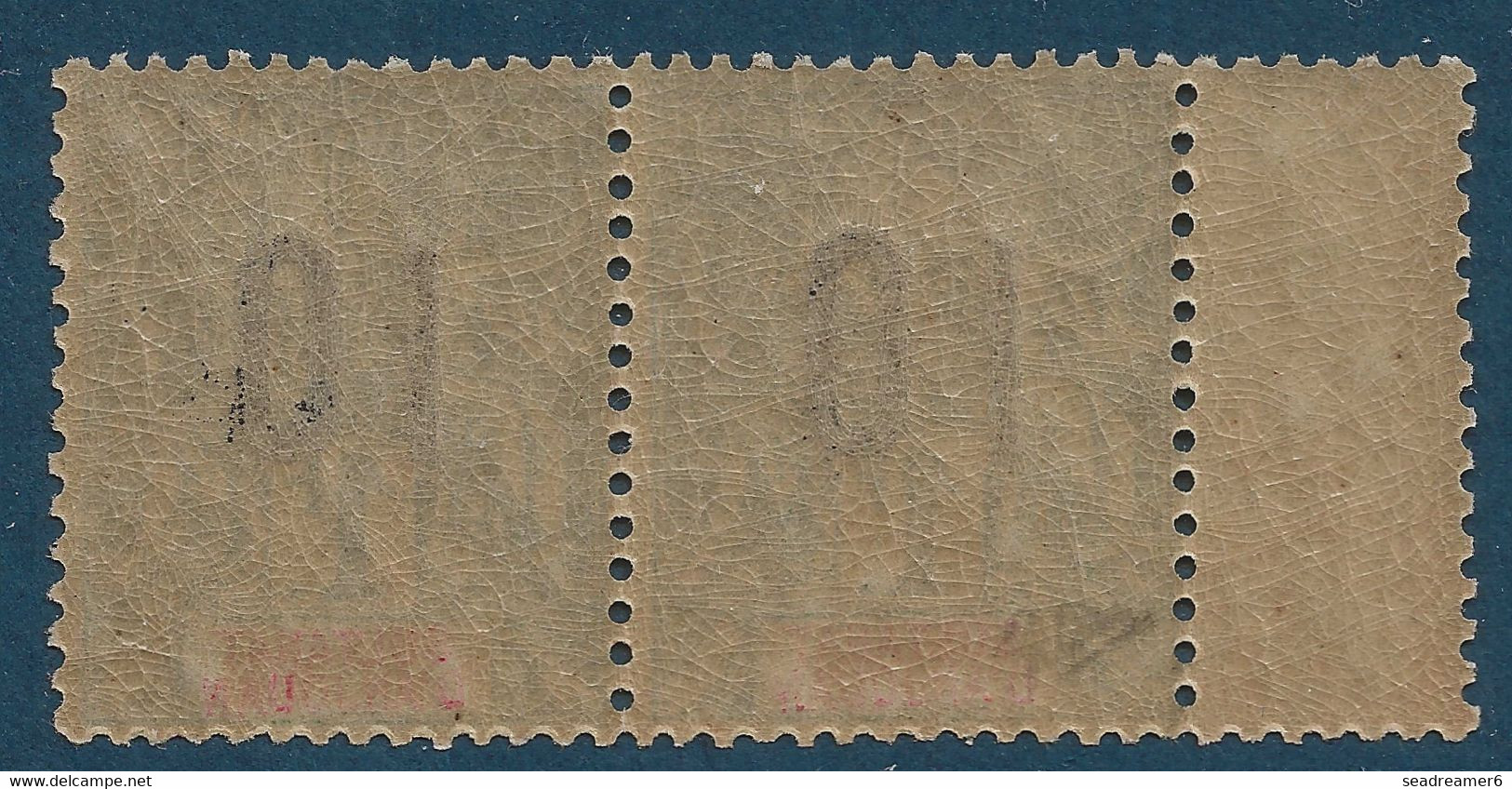 France Colonies Type Groupe Anjouan Paire BDfeuille N°30Aa** Variété 1 & 0 Espacés De 2 Mm Signé Calves - Unused Stamps