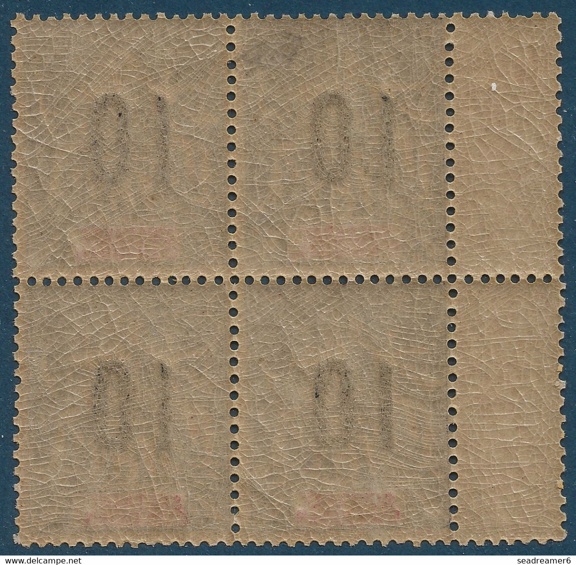 France Colonies Type Groupe Anjouan Bloc De 4 BDfeuille N°29Aa** Variété 1 & 0 Espacés De 2 Mm - Unused Stamps