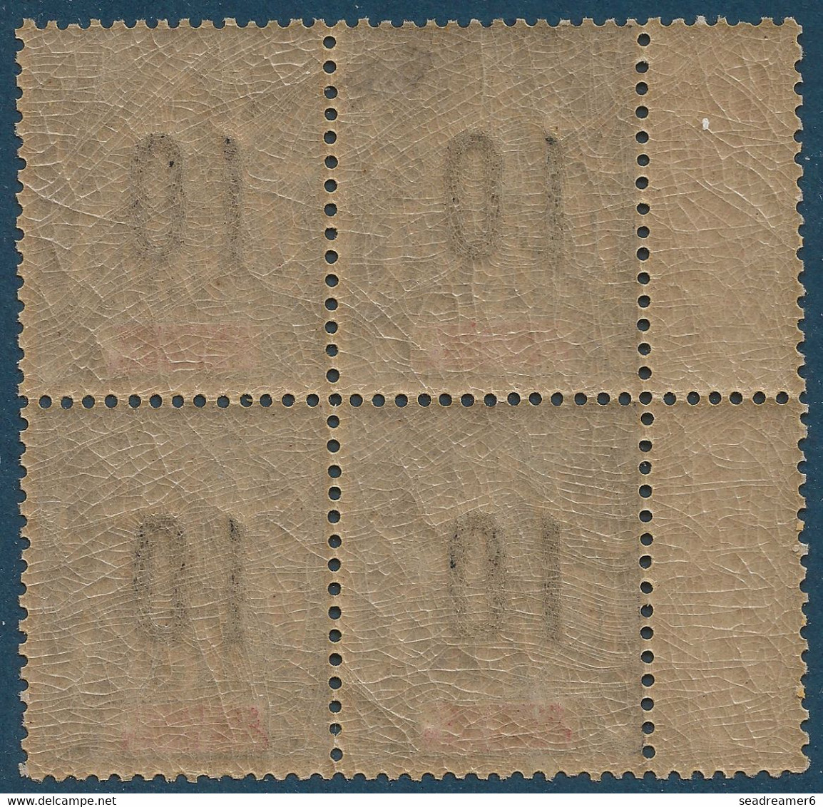 France Colonies Type Groupe Anjouan Bloc De 4 BDfeuille N°29Aa** Variété 1 & 0 Espacés De 2 Mm - Ongebruikt