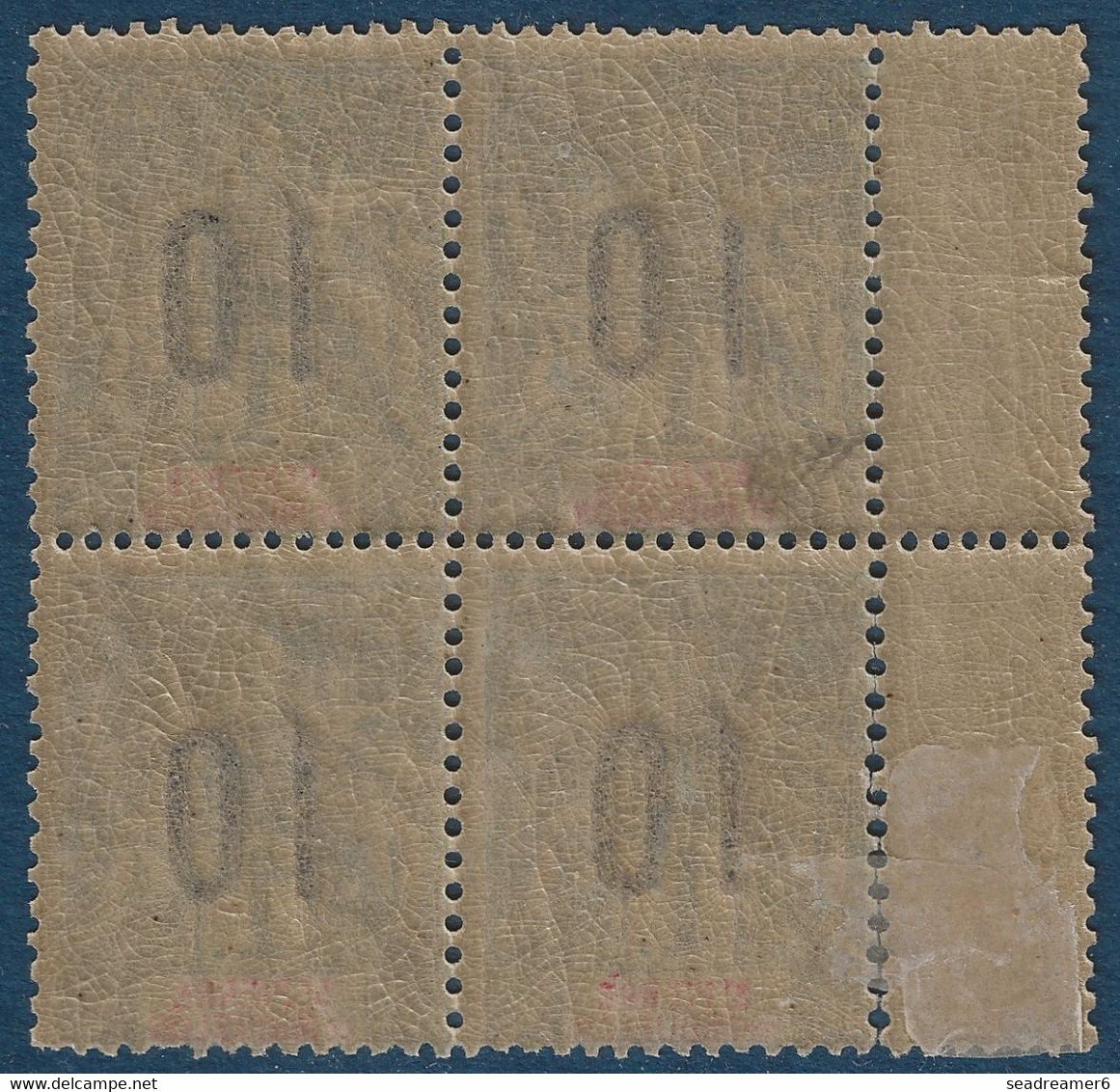 France Colonies Type Groupe St Pierre & Miquelon Bloc De 4 BDfeuille N°104Aa** Variété 1 & 0 Espacés 2 Mm Signé Calves - Unused Stamps