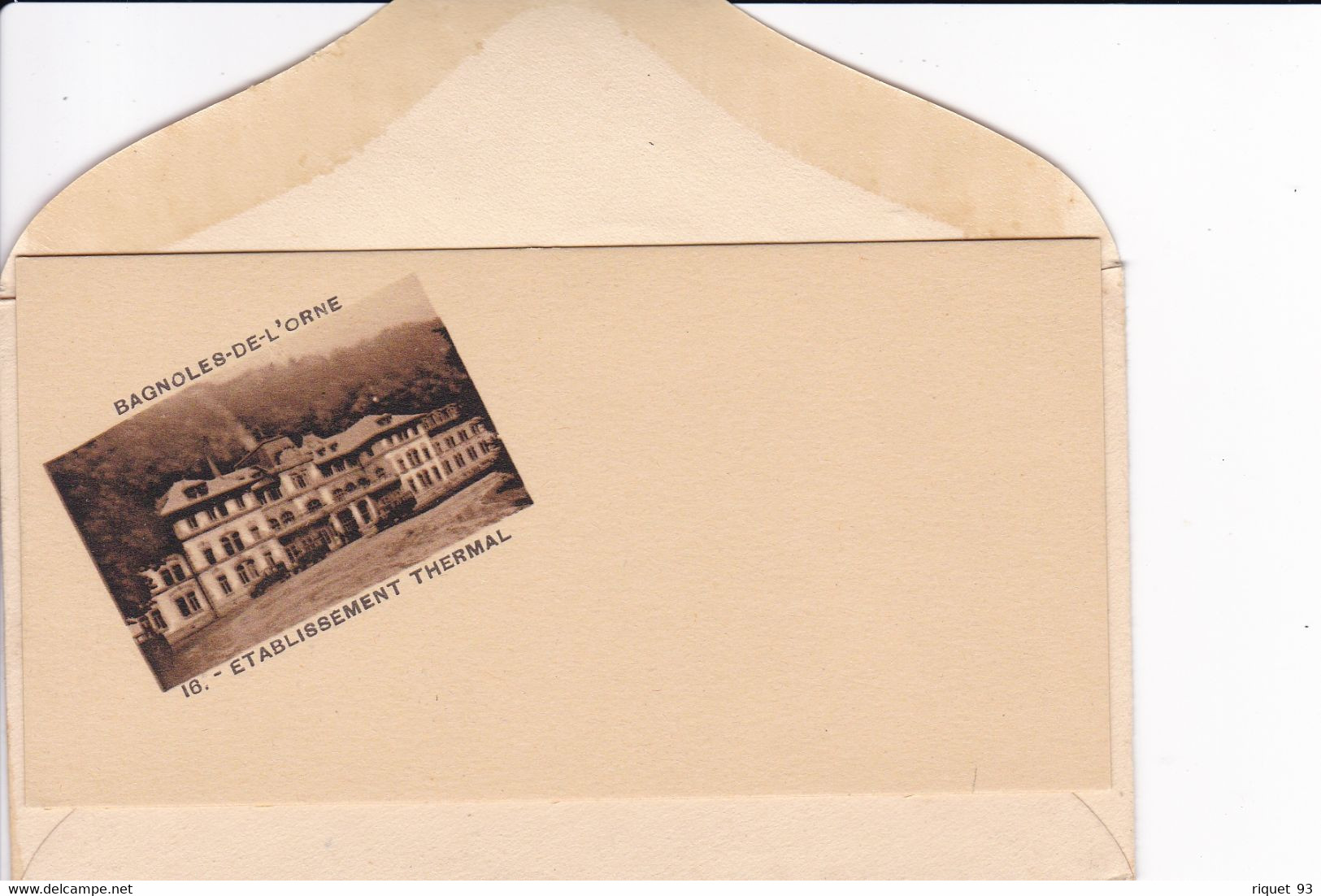 BAGNOLES-DE-L'ORNE - 16. ETABLISSEMENT THERMAL - Carte De Visite Et Enveloppe 12,5x6,5 Cm - Bagnoles De L'Orne