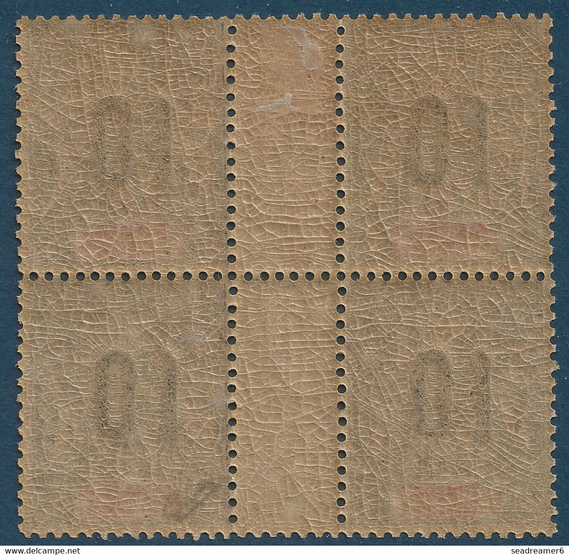 France Colonies Type Groupe St Pierre & Miquelon Bloc 4 Interpanneau N°103Aa** Variété 1 & 0 Espacés 2 Mm Signé Calves - Nuovi