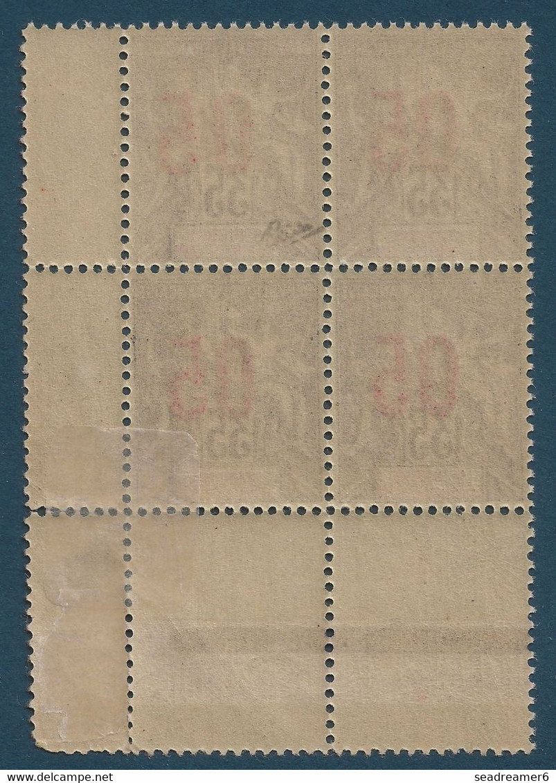 France Colonies Type Groupe St Pierre & Miquelon Bloc 4 CDFeuille N°100Aa**/* Variété 0 & 5 Espacés 2 Mm Signé Calves - Unused Stamps