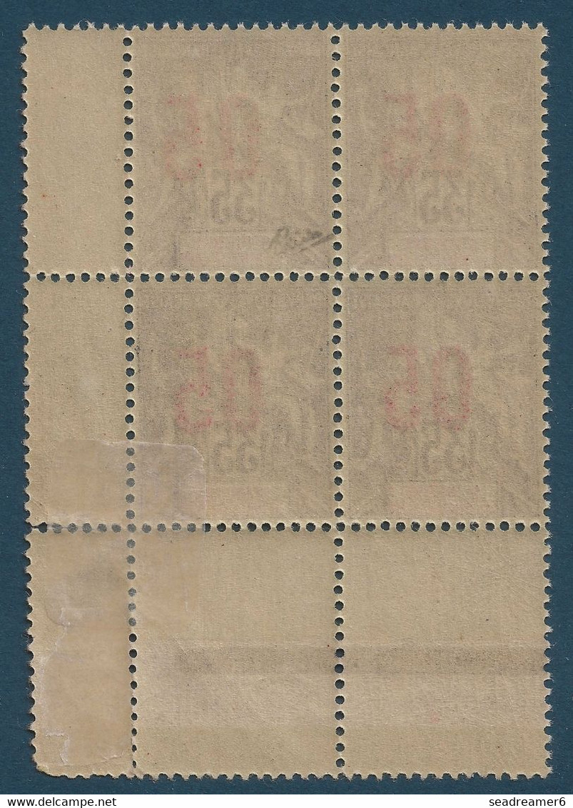 France Colonies Type Groupe St Pierre & Miquelon Bloc 4 CDFeuille N°100Aa**/* Variété 0 & 5 Espacés 2 Mm Signé Calves - Nuovi