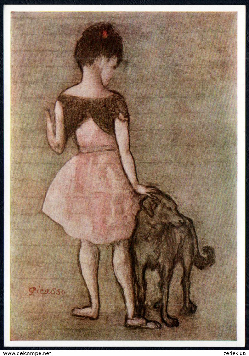 F9149 - TOP Picasso - Künstlerkarte - Mädchen Mit Hund - Verlag Der Kunst Dresden VDK - Picasso