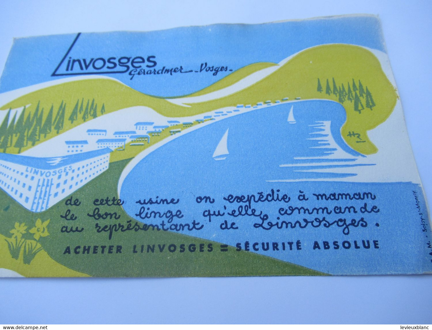 Buvard Publicitaire/Linge/LINVOGES/ Gérardmer , Vosges /Acheter Linvosges = Sécurité / Vers 1950-1960             BUV647 - Textilos & Vestidos