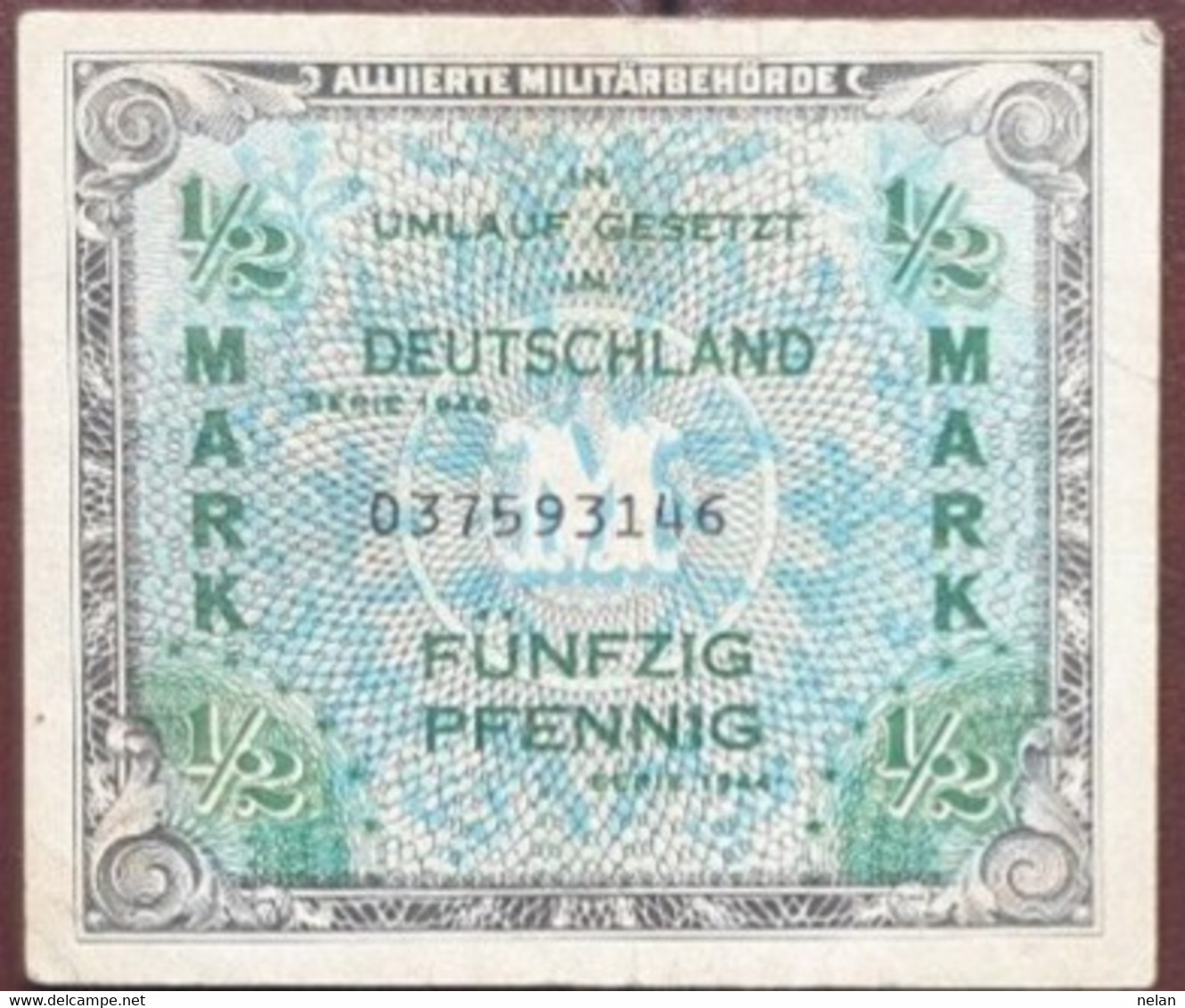 GERMANY- 1/2 PFENNIG 1944 P- Wor:P-191a, Ros:R-200a VF - 1/2 Mark