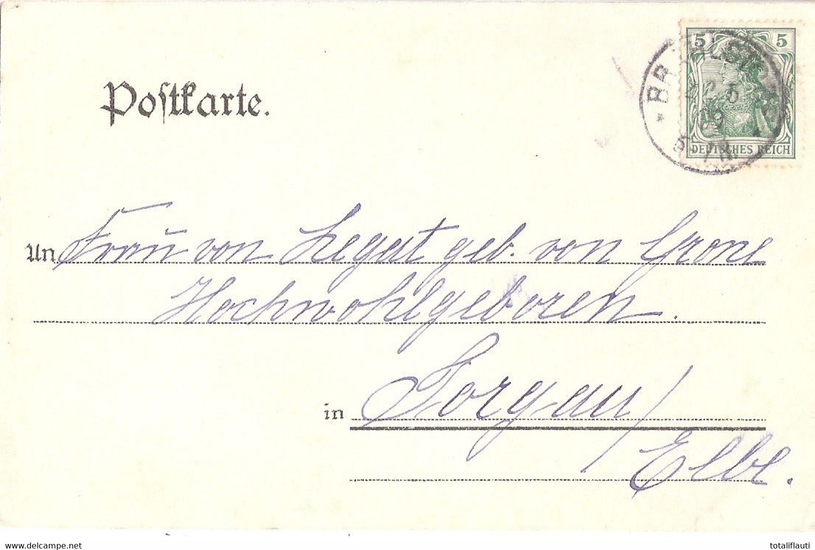 DAMMEREEZ Bei Brahlstorf Nahe Hagenow Boizenburg Lübtheen Gutshaus Autograf Adel 22.5.1909 Gelaufen - Hagenow