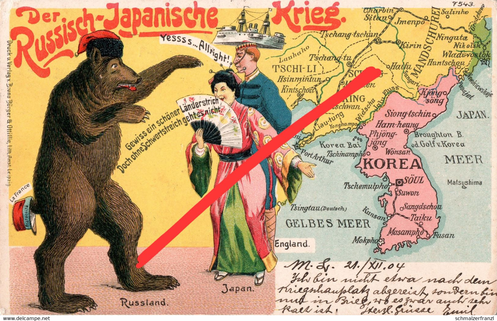 Litho Künstlerkarte AK Russisch Japanische Krieg Russia Russie Japan Japon Guerre Korea Corea Corée Mandschurei China - Korea, North