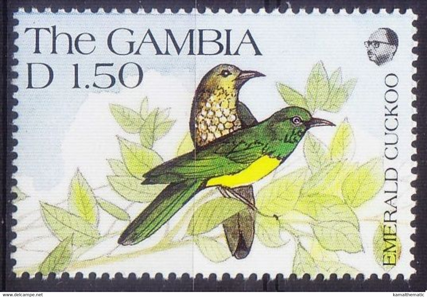 Gambia 1991 MNH, Birds, African Emerald Cuckoo - Coucous, Touracos