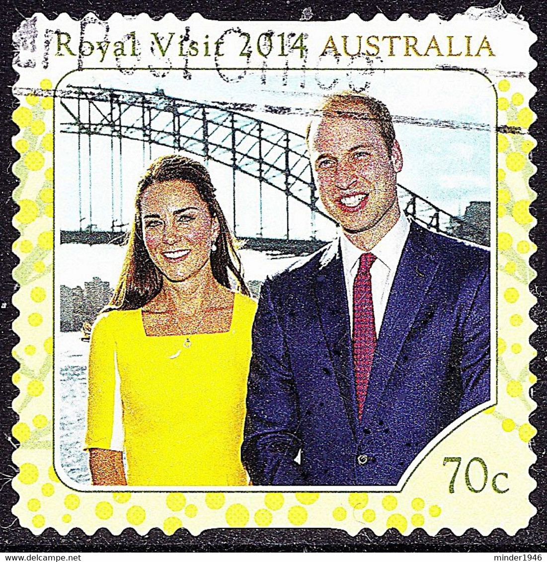 AUSTRALIA 2014 QEII 70c Royal Visit-William & Kate Self Adhesive SG4193 FU - Used Stamps