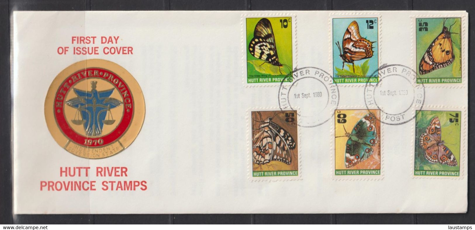 Hutt River Province 1980 Butterflies FDC - Cinderellas