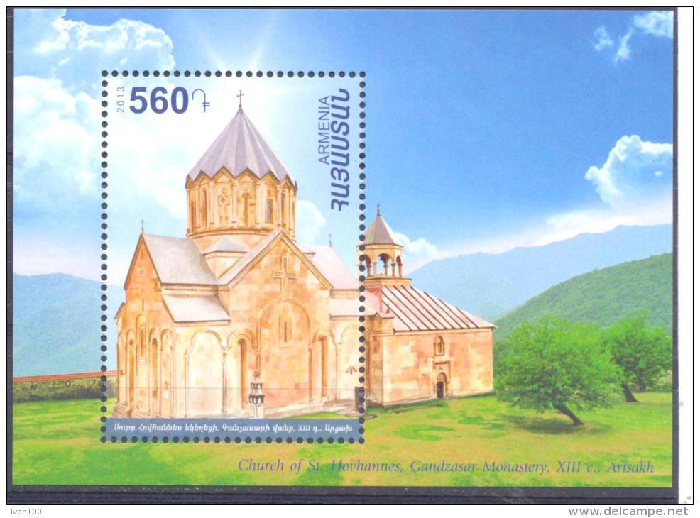 2013. Armenia, Chrurch Of St. Hovhannes Of XIII C,  Karabakh, S/s, Mint/** - Arménie
