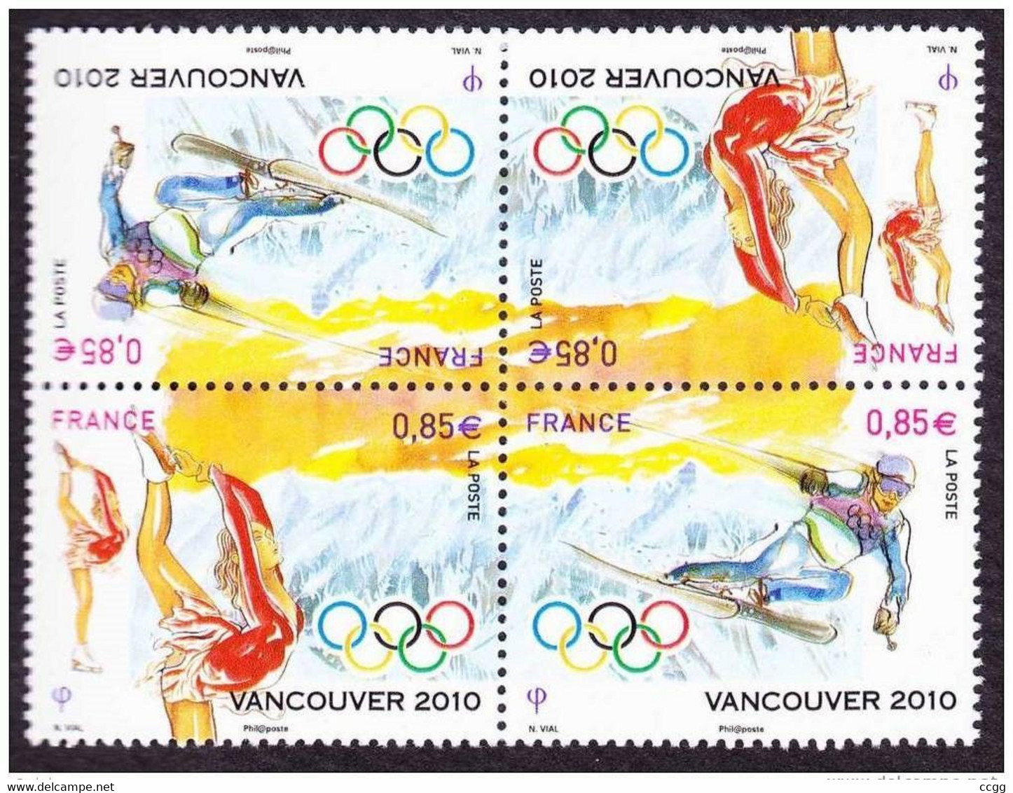 Olympische Spelen 2010 , Frankrijk - Zegels Postfris - Winter 2010: Vancouver