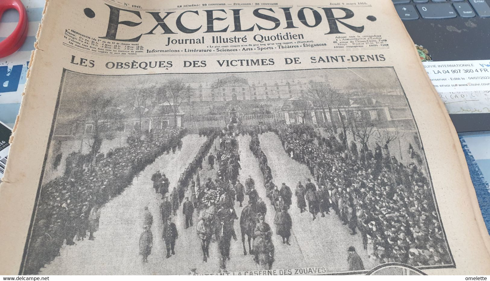 EXCELSIOR16 /SAINT DENIS OBSEQUES DES VICTIMES ALBERT THOMAS /SALONIQUE FETE AU CAMP RETRANCHE - Weltkrieg 1914-18