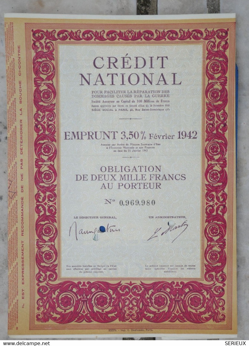 &5    1942  OBLIGATIONS CREDIT NATIONAL  +++ - Bank & Insurance