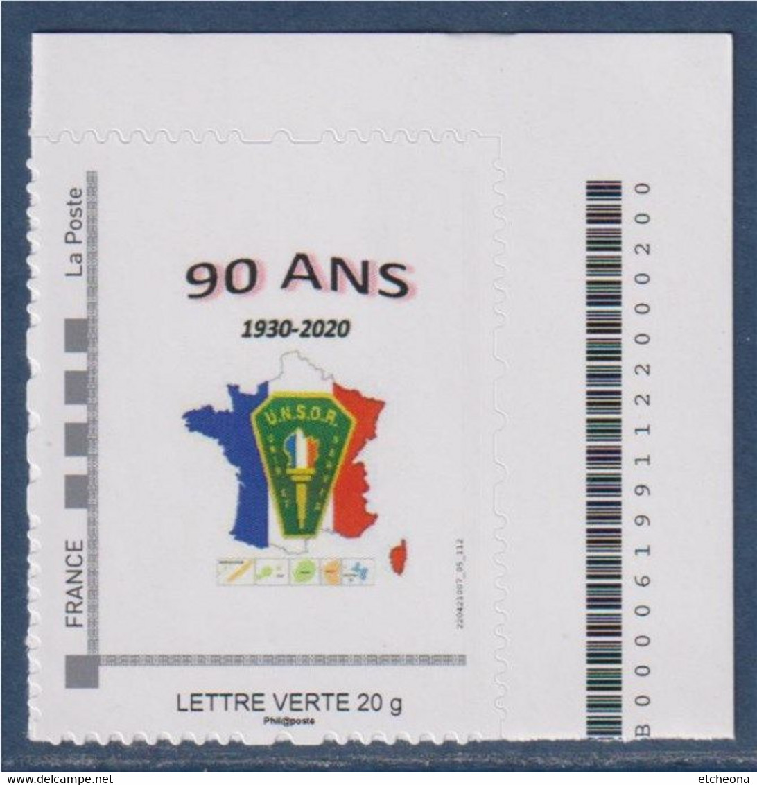 90 Ans, Union Nationale Des Sous Officiers En Retraite UNSOR , TVP LV En Coin De Feuille, Neuf Adhésif - Unused Stamps