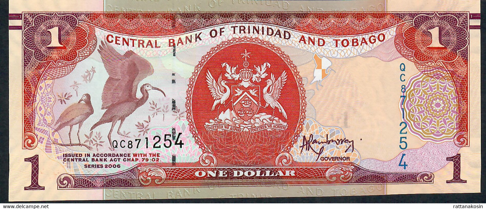 TRINIDAD AND TOBAGO P46A 1DOLLAR 2006  Issued 2014 Mark For Blind  UNC. - Trinité & Tobago