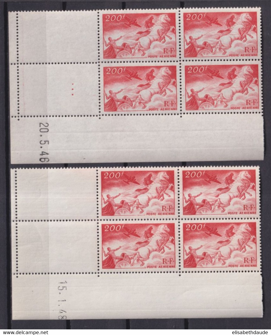 1946 + 1948 - COINS DATES - POSTE AERIENNE - YVERT N° 19 ** MNH - COTE = 70 EUR. - Posta Aerea