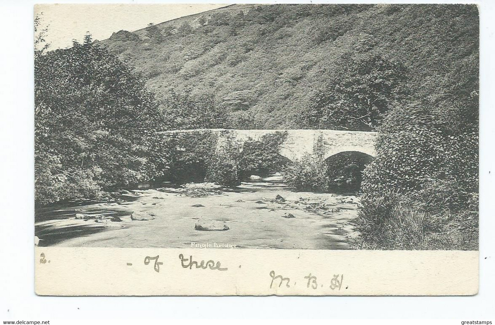 Devon   Postcard Fingle Bridge Undivided Back Posted 1903 - Exeter