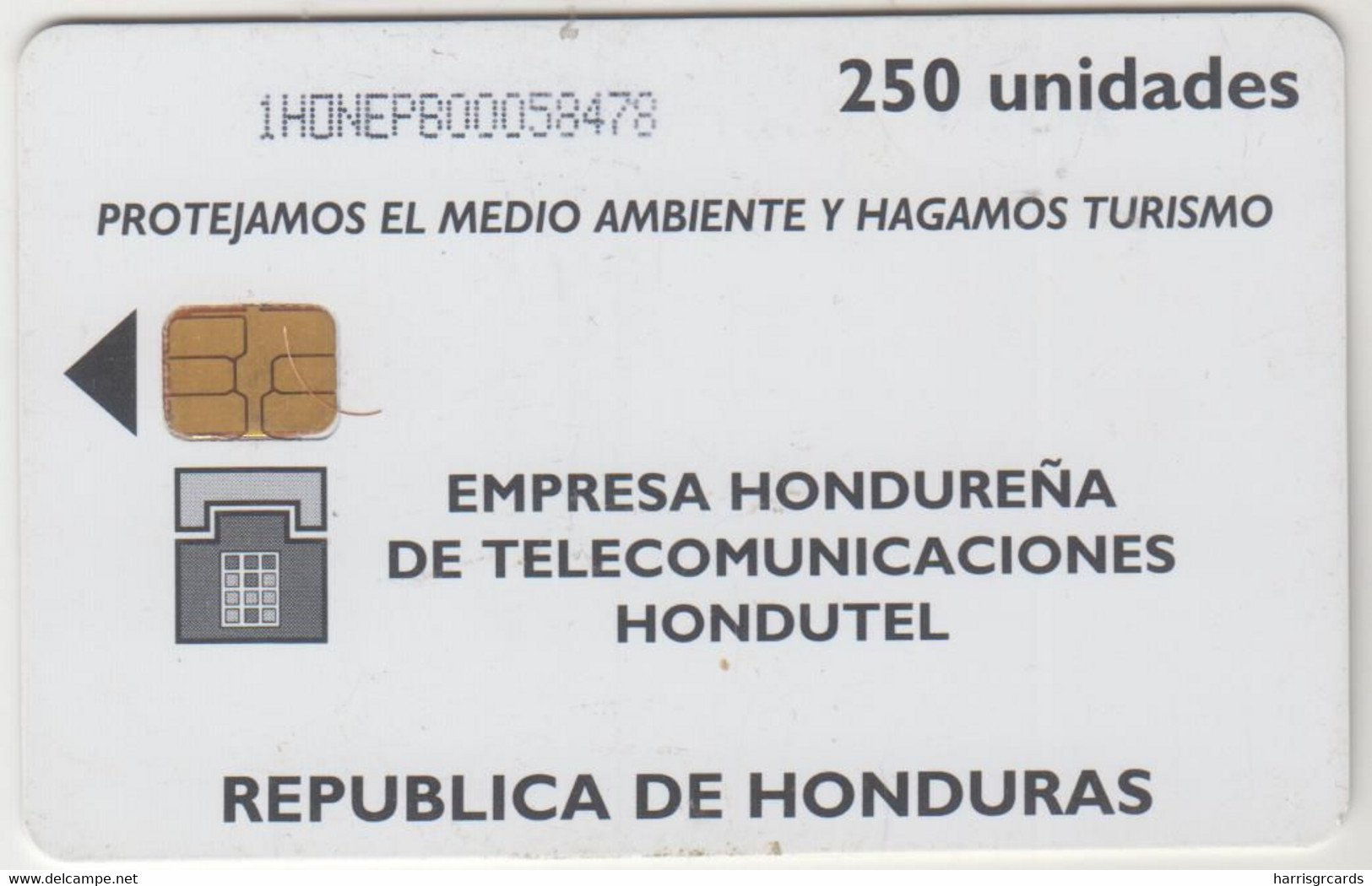 HONDURAS - Maya Temple, Hondutel, 1HONEPB (Normal Zero: "0"), 250 U ,used - Honduras