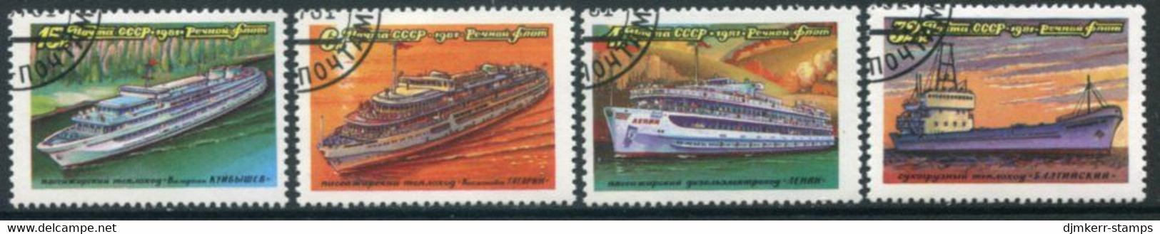SOVIET UNION 1981 Ships Of Inland Waterways Used  Michel 5088-91 - Used Stamps