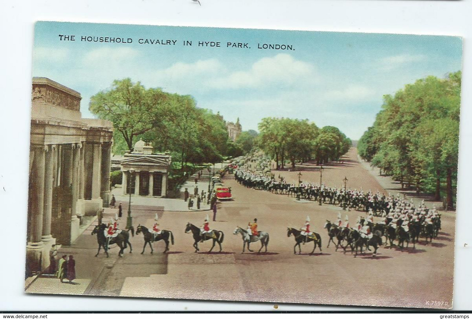 London    Postcard Hyde Park  Valentine's Unused Household Cavalry - Hyde Park