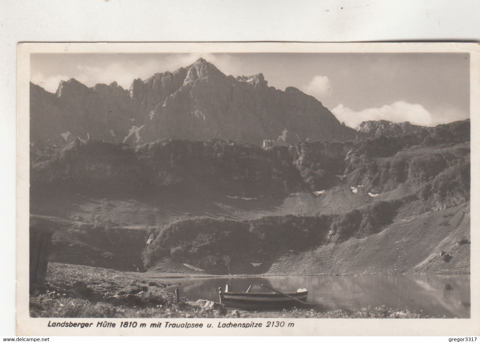 B4842) LANDSBERGER HÜTTE 1810m Mit Traualpsee U. Lachenspitze - RUDERBOOT -  Gel. Tannheim 1936 - Tannheim