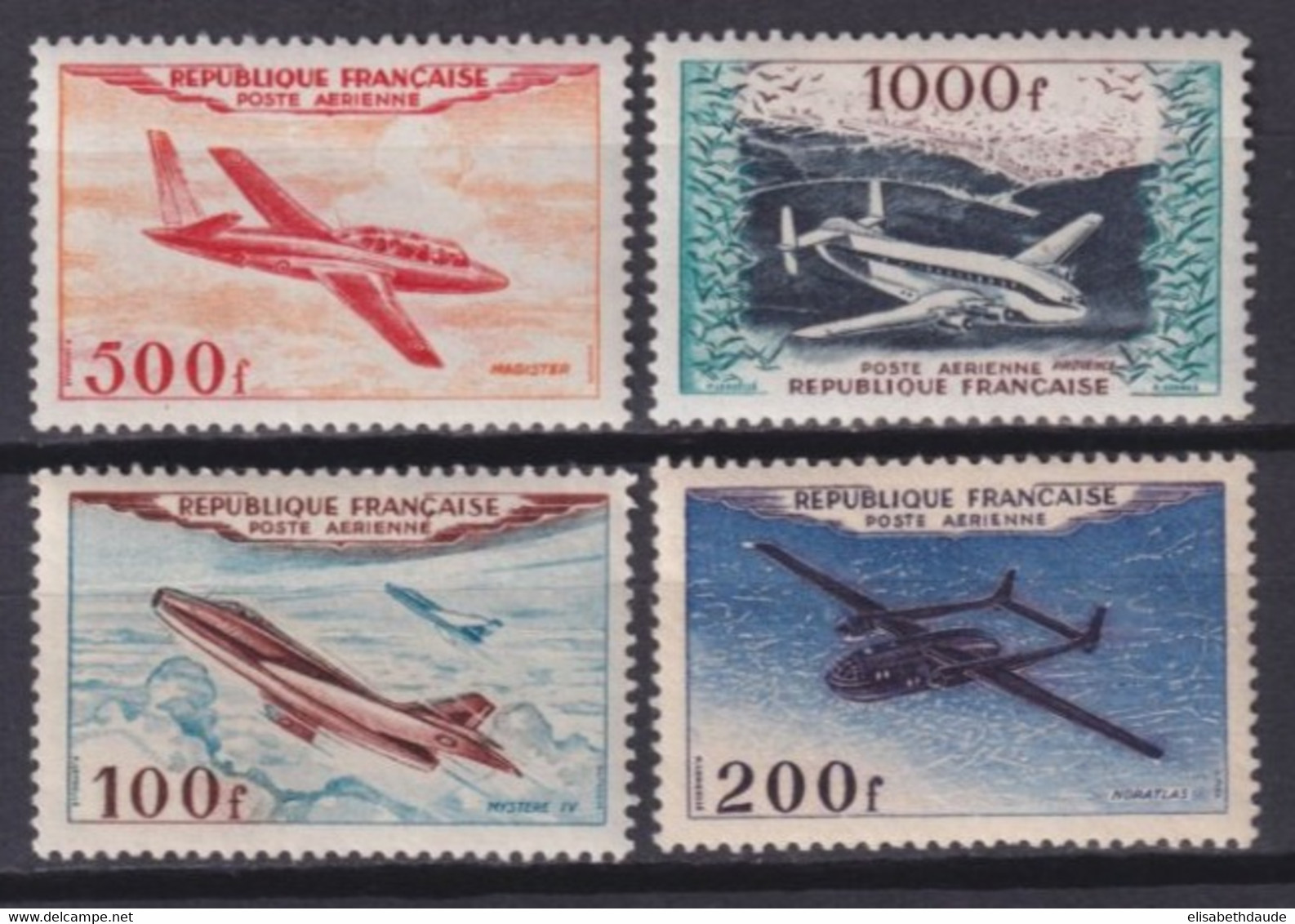 1954 - POSTE AERIENNE - YVERT N° 30/33 * MH (ADHERENCES SUR LA GOMME) - COTE Pour * = 200 EUR. - 1927-1959 Nuevos