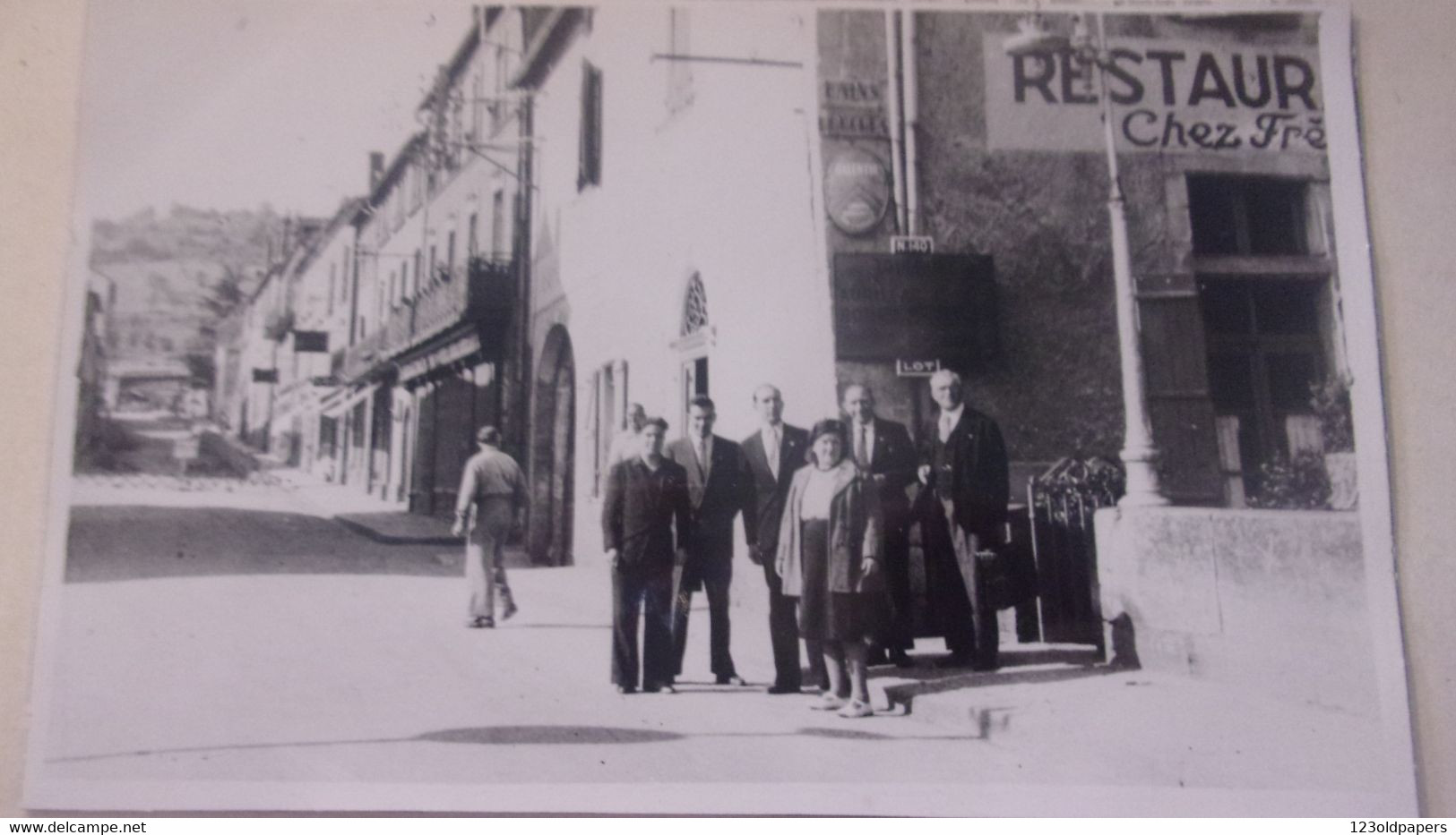 46 CARTE PHOTO FIGEAC 1949 RESTAURANT COMMERCES .. - Figeac