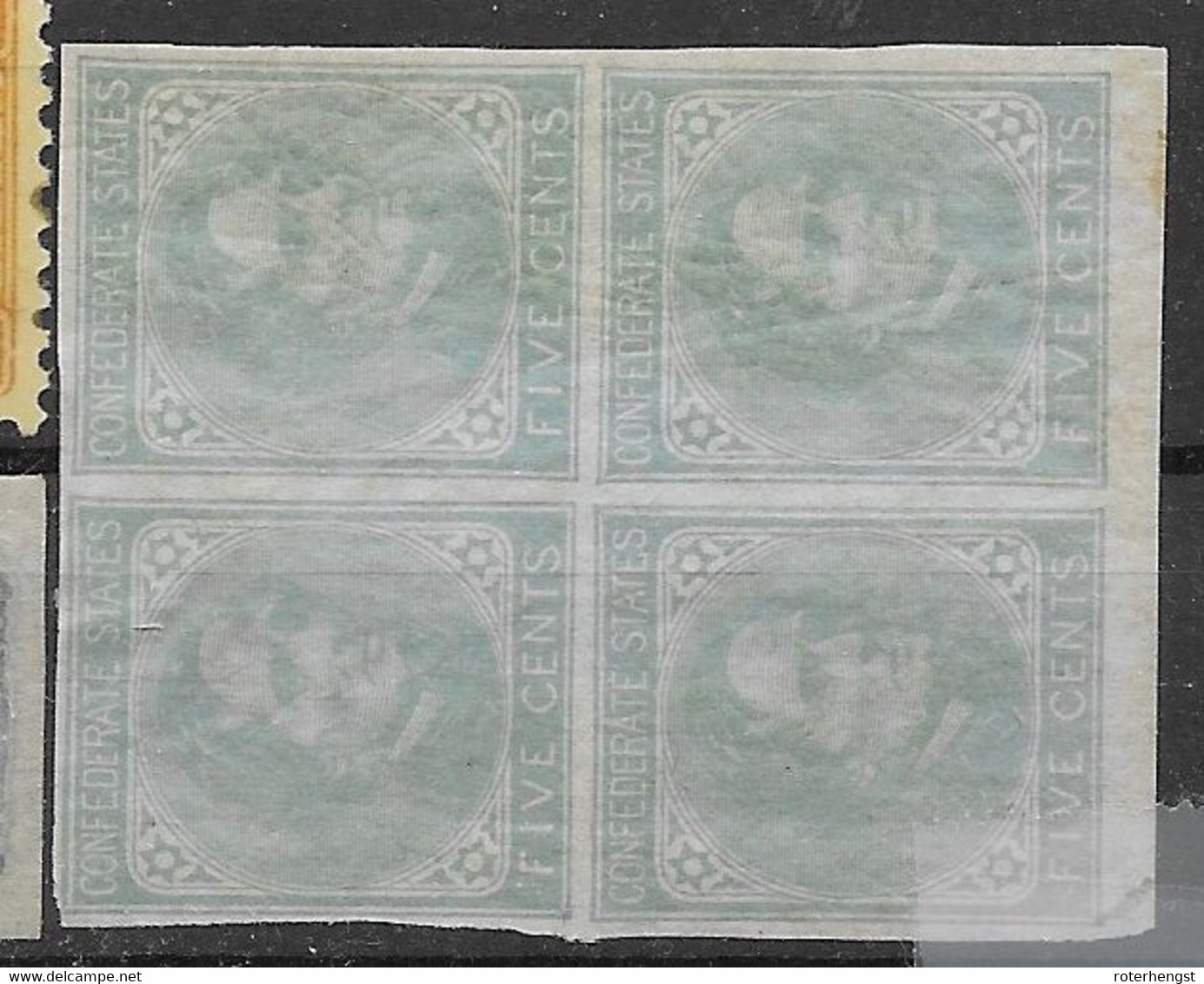 Confederate States Very Light Mint With Darkened Gum Mnh** (2 Stamps) And Mh* 1862 140 Euros (variety Very Thin Paper) - 1861-65 Stati Confederati