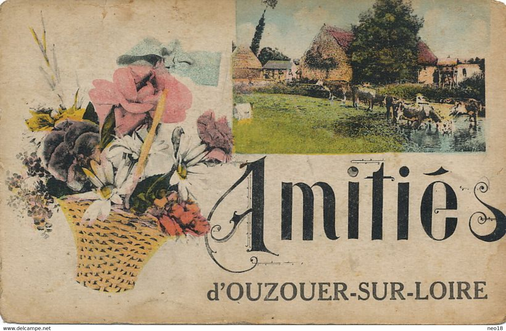 Amitiés De Ouzouer Sur Loire  Paturage Vache Ferme Edit Lenormand - Ouzouer Sur Loire