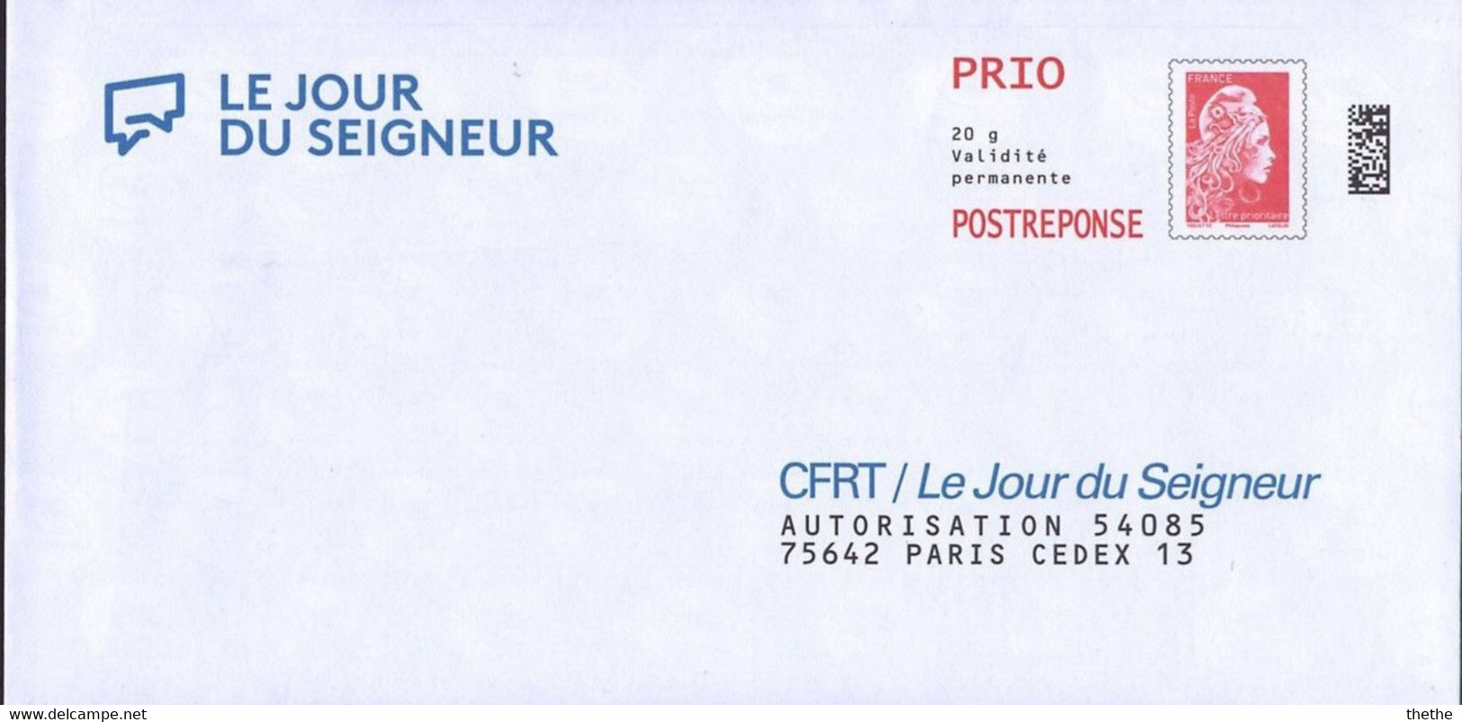 PAP -  Postréponse Prio Neuf -  Marianne L'engagée - CFRT Le Jour Du Seigneur - 325988 - Listos A Ser Enviados: Respuesta