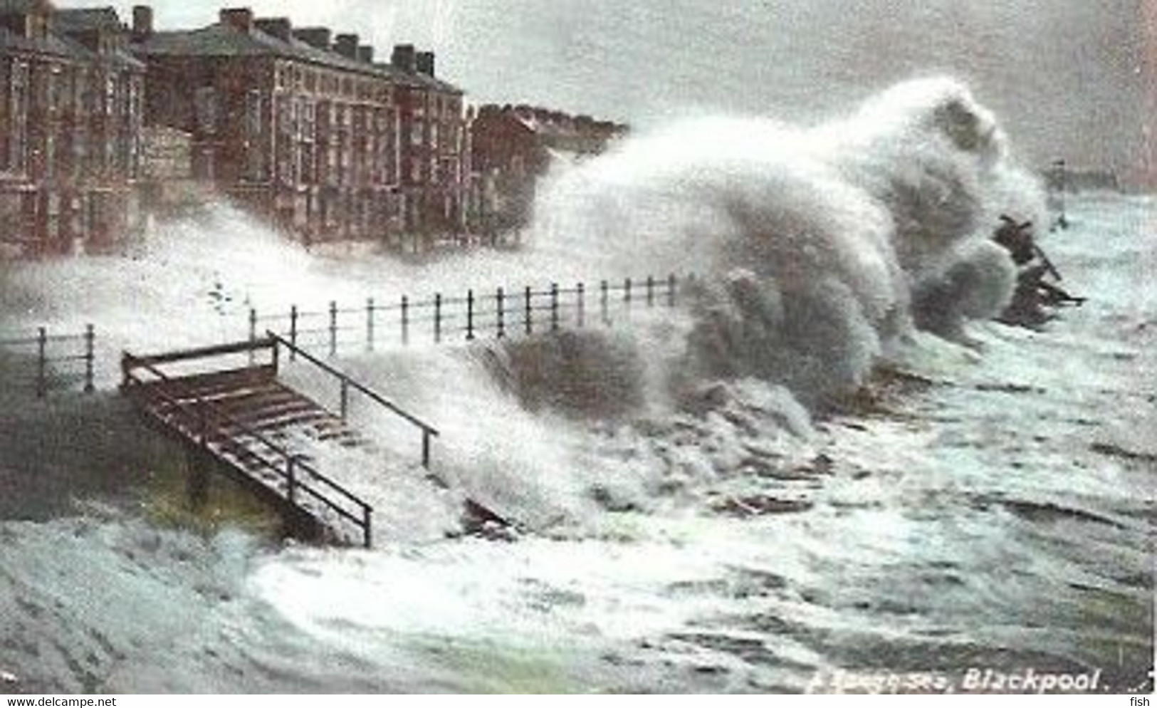 England & Marcofilia, Blackpool, A Rought Sea, Wroxall 1906 (5071) - Blackpool