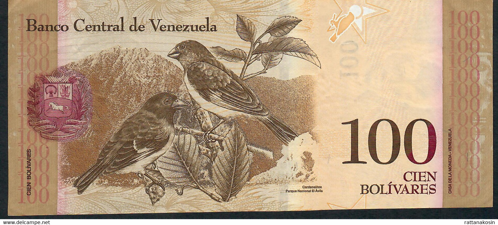 VENEZUELA P93h  100 BOLIVARES 29.12.2013 #BN Signature 32   XF NO P.h. - Venezuela