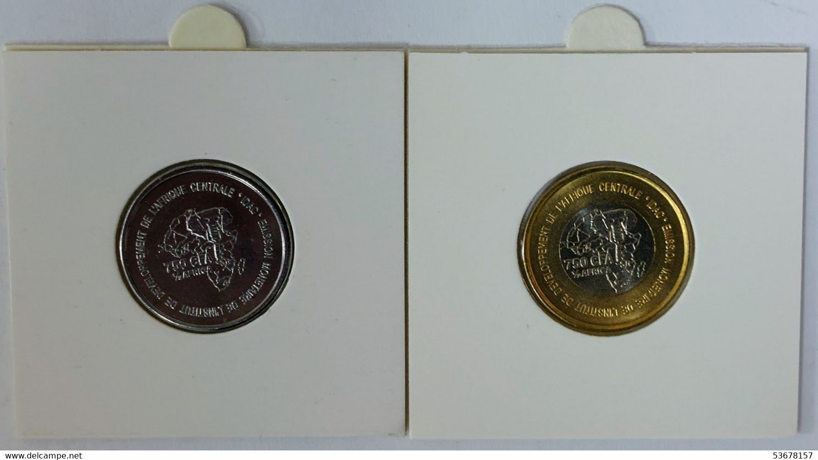 Cameroon - 750 CFA Francs-1/2 Africa (2 Coins Set) 2005, X# 25, 25a (Fantasy Coins) (1232) - Cameroon