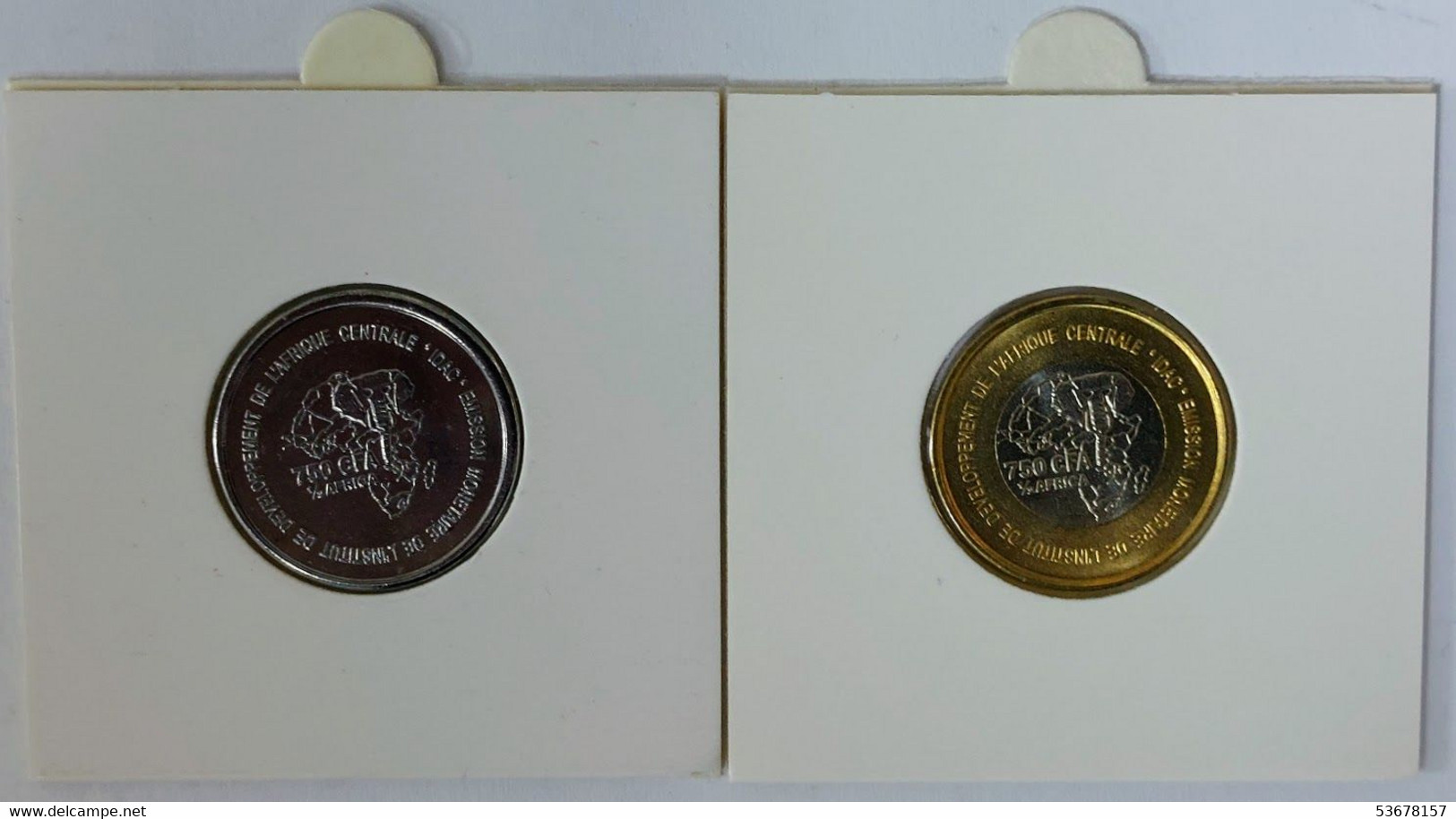 Cameroon - 750 CFA Francs-1/2 Africa (2 Coins Set) 2005, X# 25, 25a (Fantasy Coins) (1232) - Cameroun